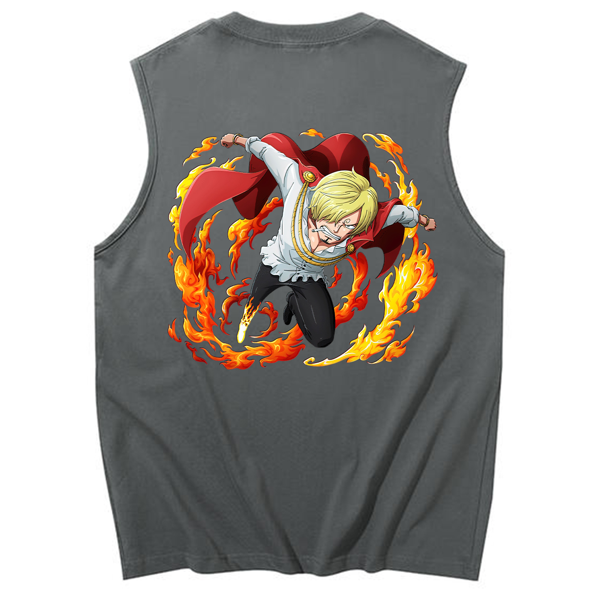 （画像用） ワンピース サンジ ONE PIECE Sanji コットン100％タンクトップ（背面プリント）